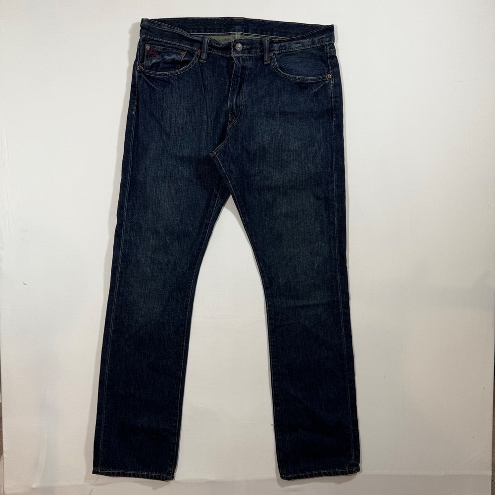 Polo Ralph Lauren Men's Slim Straight‎ Jeans 018 Dark Wash Denim 34x32 Heritage